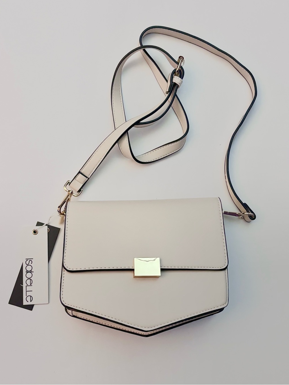 Isabelle Cream Crossbody Bag with Gold-Tone Clasp